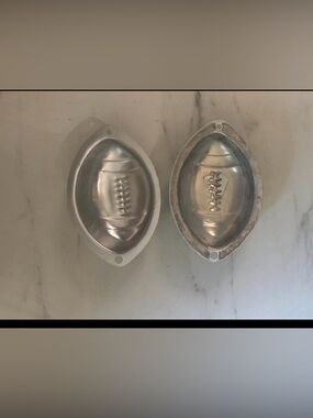 Set of 2 Aluminum Football Molds Singles Football Craft Baking Candy Mold